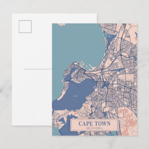 Cape Town South Africa Breezy City Map Travel Postcard