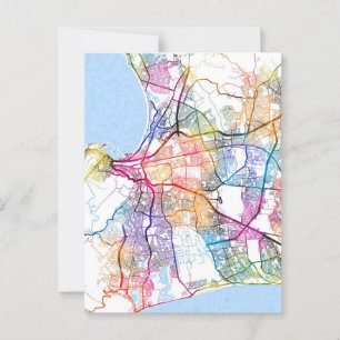 Cape Town South Africa City Map Postcard