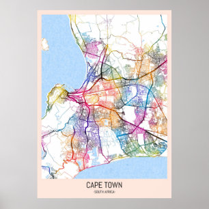 Cape Town South Africa City Map Poster