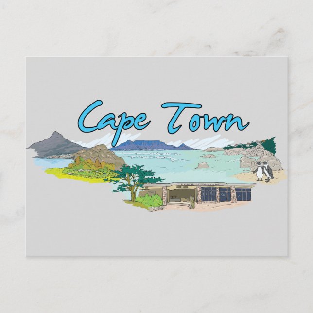 Cape Town, South Africa Famous City Postcard (Front)