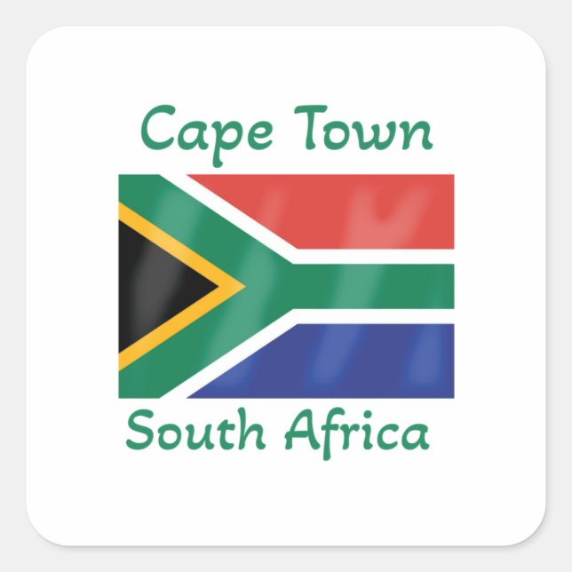 Cape Town South Africa Flag  Square Sticker (Front)