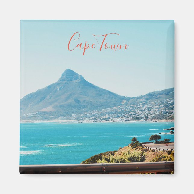 Cape Town South Africa Lion's Head Ocean Magnet (Front)