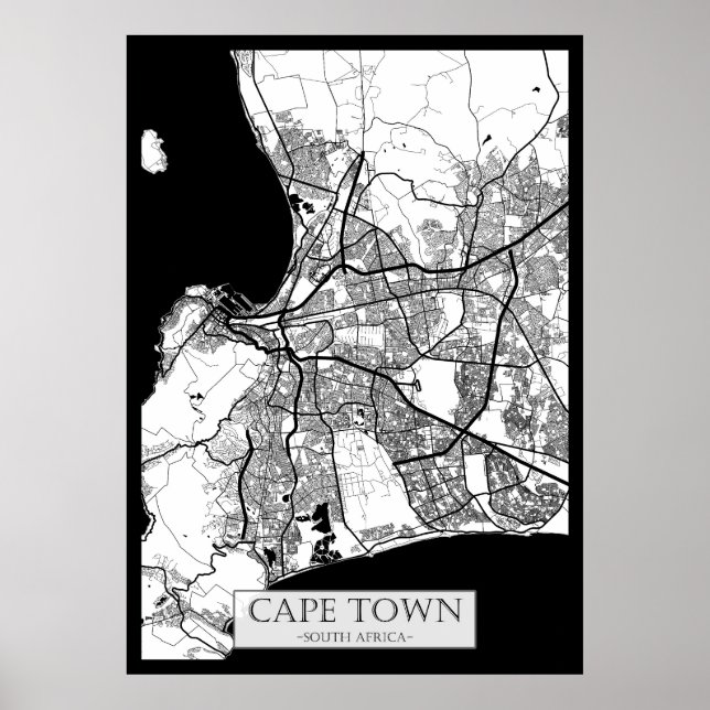 Cape Town South Africa Map Poster (Front)