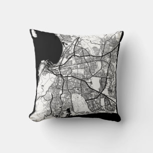 Cape Town South Africa Map Throw Pillow