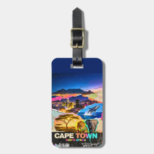 Cape Town South Africa Mountain Sea Safari Collage Luggage Tag