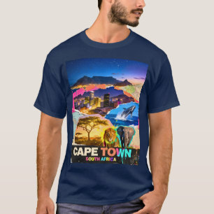 Cape Town South Africa Mountain Sea Safari Collage T-Shirt