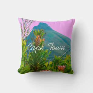 Cape Town South Africa Protea Lion's Head Throw Pillow
