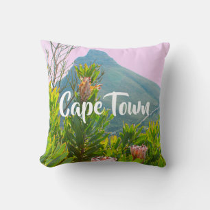 Cape Town South Africa Protea Lion's Head Throw Pillow