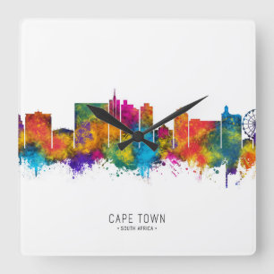 Cape Town South Africa Skyline Square Wall Clock