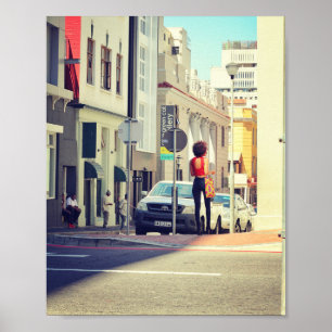 Cape Town South Africa Street View Cityscape Poster
