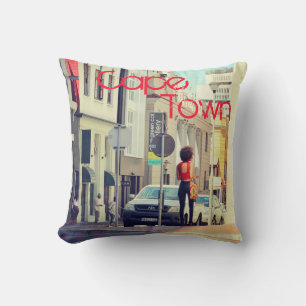 Cape Town South Africa Street View Cityscape Throw Pillow