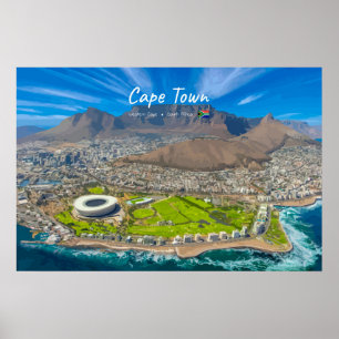 Cape Town, South Africa - Table Mountain View Poster