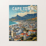 Cape Town South Africa Travel Art Vintage Jigsaw Puzzle<br><div class="desc">Cape Town retro vector travel design. Cape Town is a port city on South Africa’s southwest coast,  on a peninsula beneath the imposing Table Mountain.</div>