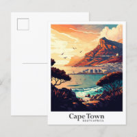 Cape Town South Africa Travel Art Vintage