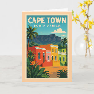 Cape Town, South Africa travel poster, Card