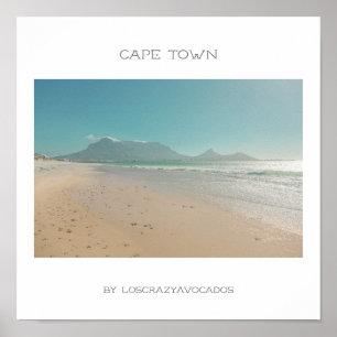 Cape Town Table Mountain Beach Ocean Poster