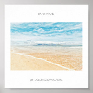 Cape Town Table Mountain Beach Ocean Poster