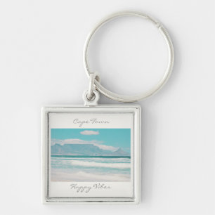 Cape Town Table Mountain Happy Vibes Keychain