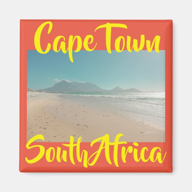 Cape Town Table Mountain Ocean Beach View Magnet (Devant)