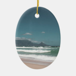 Cape Town Table Mountain Ocean Ceramic Ornament
