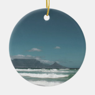 Cape Town Table Mountain Ocean Ceramic Ornament