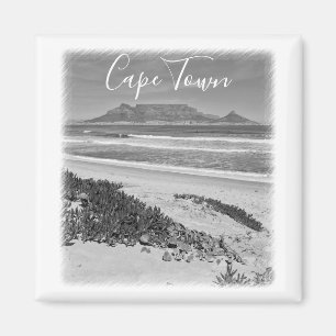 Cape Town Table Mountain Ocean Waves Beach Magnet