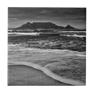 Cape Town Table Mountain Ocean Waves Beach Tile