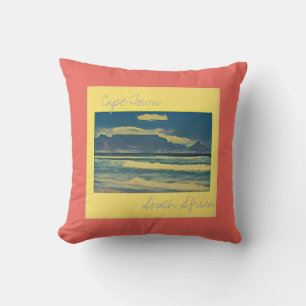 Cape Town Table Mountain Painting Throw Pillow