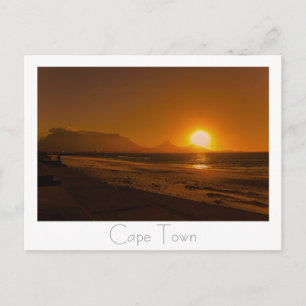 Cape Town Table Mountain Sunset South Africa Postcard