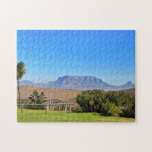 Cape Town Table Mountain View Grass Jigsaw Puzzle