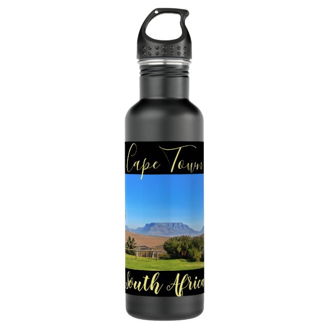 Cape Town Table Mountain View Grass South Africa 710 Ml Water Bottle (Front)