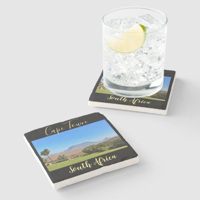 Cape Town Table Mountain View Nature Landscape Stone Coaster (Side)