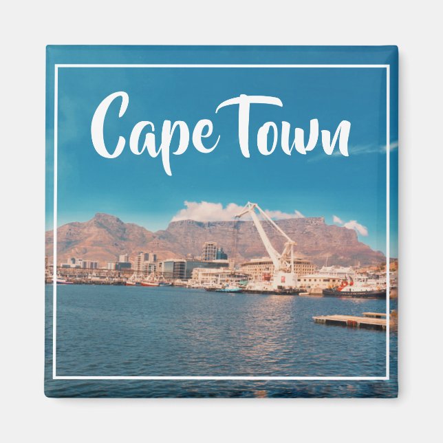 Cape Town Table Mountain Waterfront Harbor Magnet (Front)