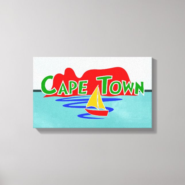 Cape Town Table Mountain Wrapped Canvas Print (Front)