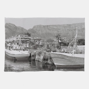 Cape Town Waterfront Table Mountain South Africa Kitchen Towel