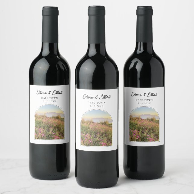 Cape Town Wedding Favour Personalized Wine Label (Bottles)