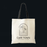 Cape Town Wedding Weekend Destination Wedding Tote Bag<br><div class="desc">Welcome your Cape Town wedding guests with these custom wedding welcome bags! Embrace the sunny spirit with this classic tote featuring a palm tree and ocean line sketch design. Customize it with the name and location of your wedding. Give your guests a stylish gift to be used long after the...</div>