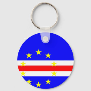 Cape Verde country flag symbol long Keychain