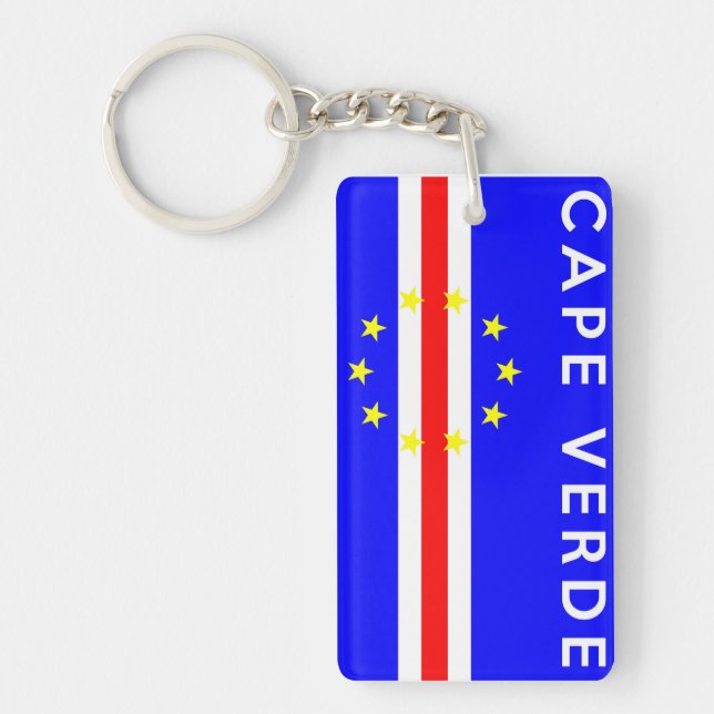 cape verde country flag symbol name text keychain (Front)