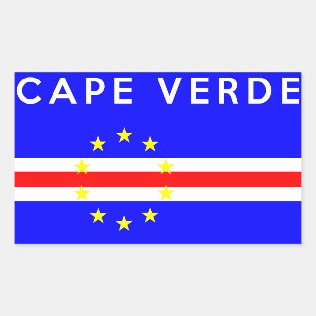 cape verde country flag symbol name text sticker (Front)