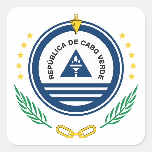cape verde emblem square sticker (Front)