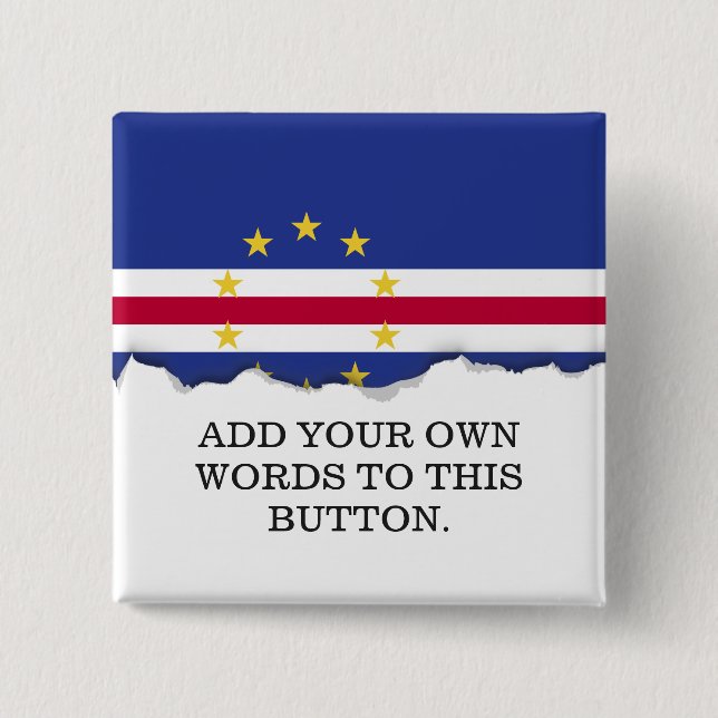 Cape Verde Flag 2 Inch Square Button (Front)