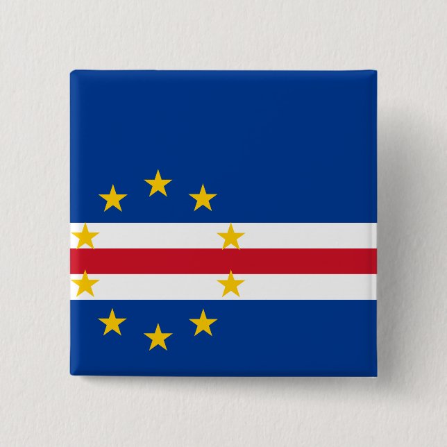 Cape Verde Flag 2 Inch Square Button (Front)