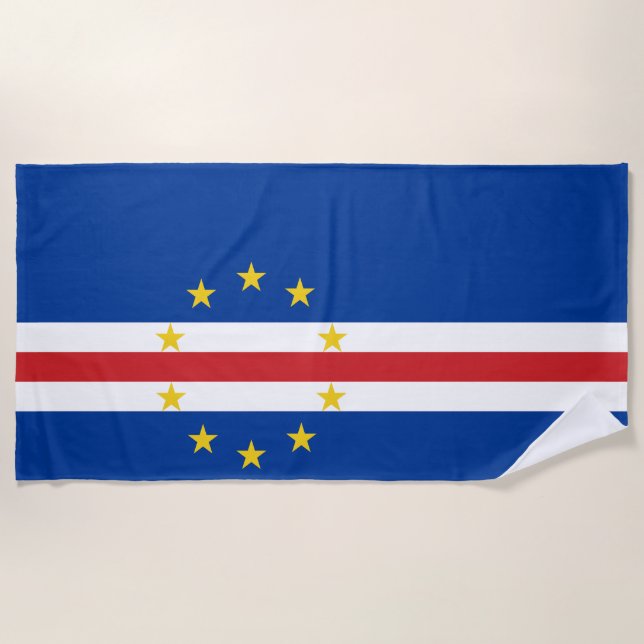 Cape Verde Flag Beach Towel (Front)