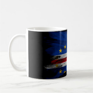 Cape Verde flag brush, national flag Coffee Mug