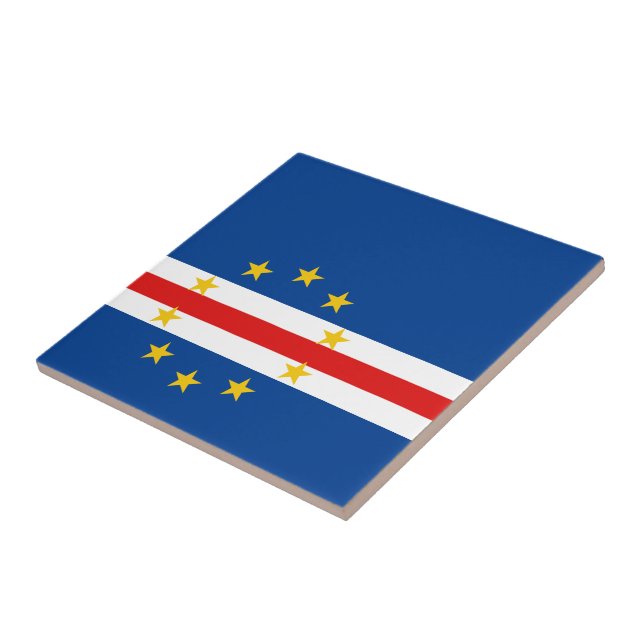 Cape Verde Flag Ceramic Tile (Side)