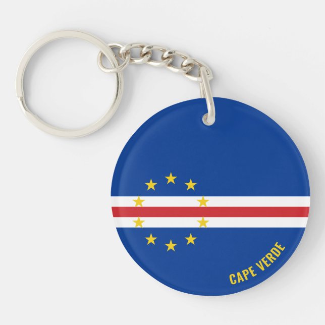 Cape Verde Flag Charming Patriotic Keychain (Front)