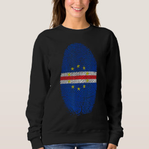 Cape Verde Flag Fingerprint In My Dna For Cabo Ver Sweatshirt