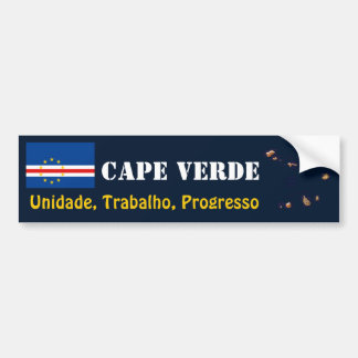 Cape Verde Flag + Map Bumper Sticker