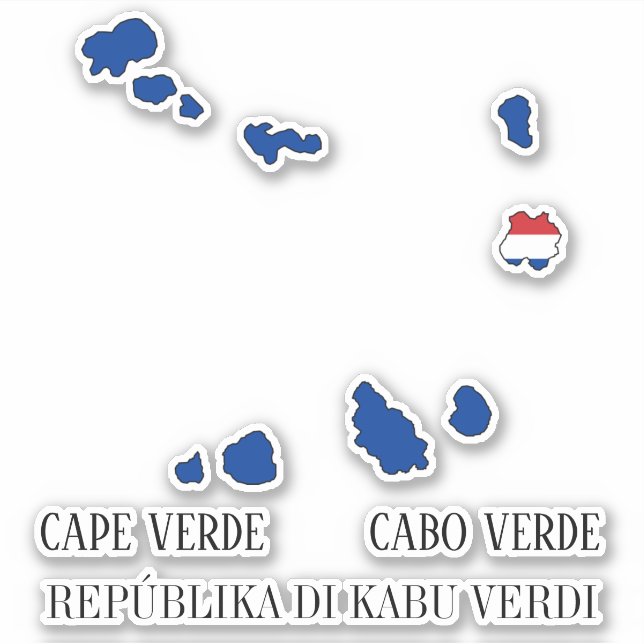 Cape Verde Flag Map Outline (Front)